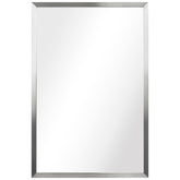 Contempo Brushed Silver Stainless Steel Rectangular Wall Mirror